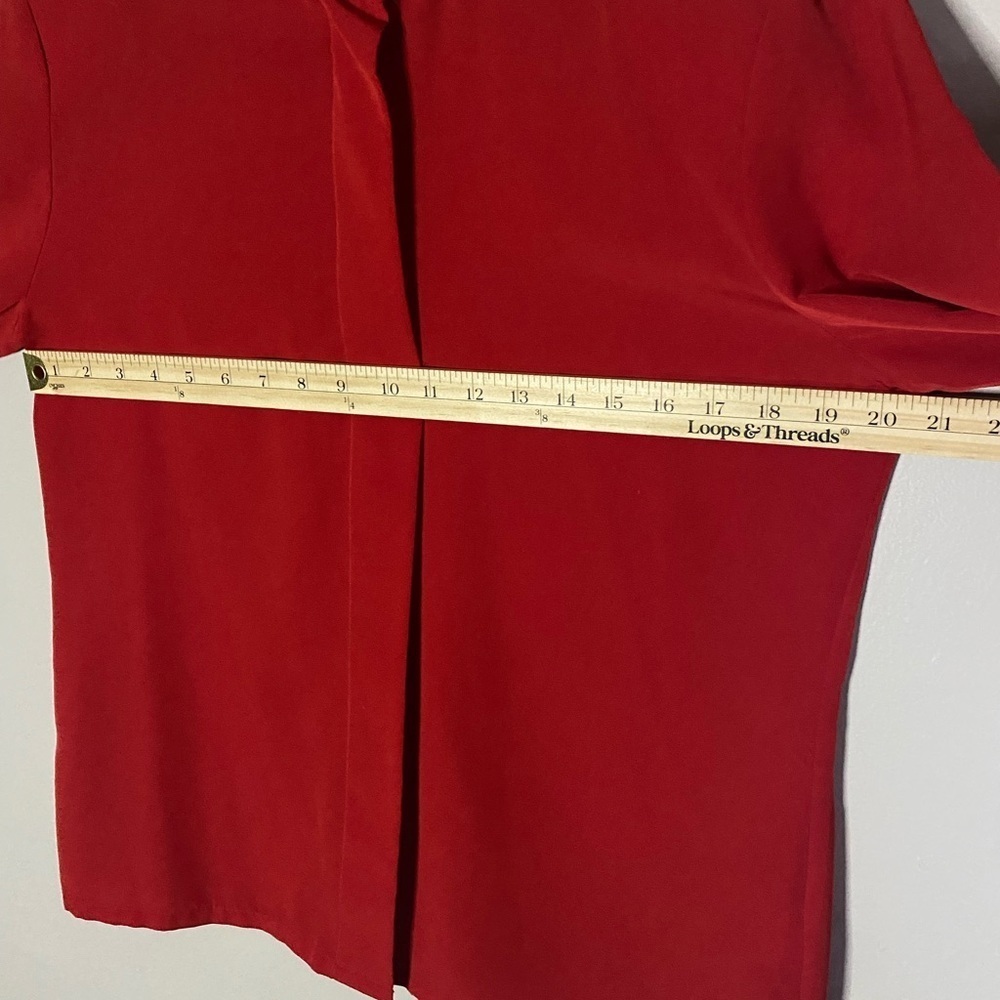 Vintage PENDLETON red blouse women Country Sophisticates size 12 button down - Picture 7 of 9